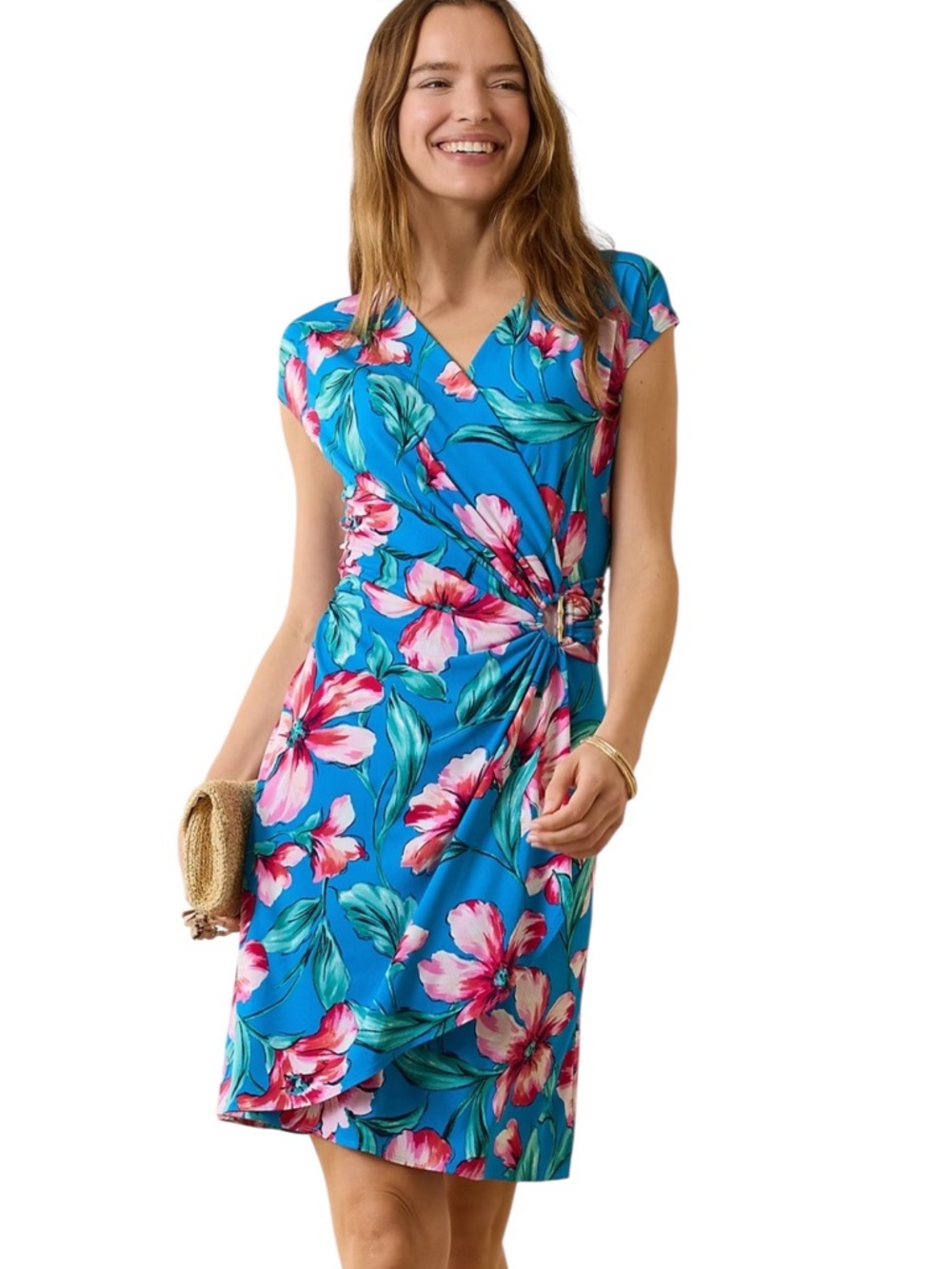 TOMMY BAHAMA Clara St Barts Blooms short Wrap floral dress tropical summer xxs